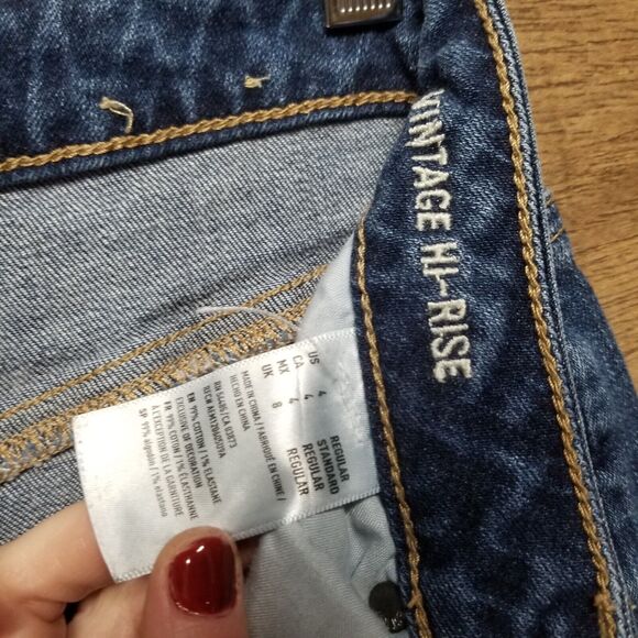 American Eagle Jeans Womans Size 4 Blue Vintage Hi-Rise 5 Button Fly - Picture 4 of 9